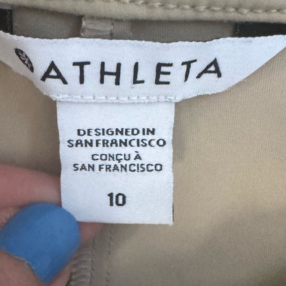 Athleta Stellar Wide Leg Crop Pants Beige Size 10 - Picture 4 of 5